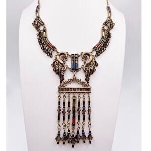 Vintage Handmade Beads Bohemian Brass Necklace